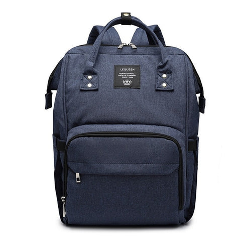 LEQUEEN Diaper Bag Pure Color Men's Mummy Baby Care Nappy Bag 44CM Large Capacity Waterproof Business Backpack Travel Bag