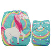 Ohbabyka Baby Diapers Reusable Nappies Changing Christmas Unicorn Print Newborn Cloth Diaper Washable Pocket Diaper Cover
