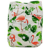 Ohbabyka Baby Diapers Reusable Nappies Changing Christmas Unicorn Print Newborn Cloth Diaper Washable Pocket Diaper Cover