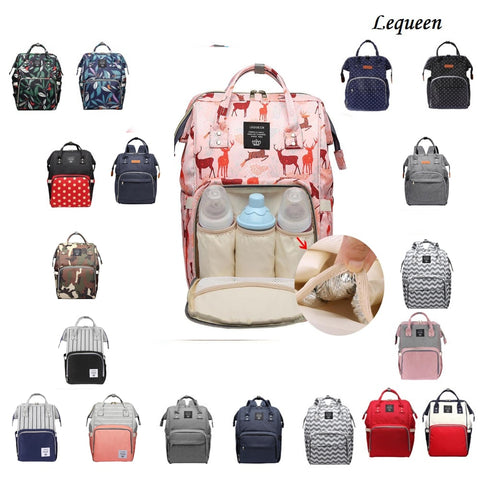 Lequeen Nursing Bag Mummy Maternity Nappy Brand Large Capacity Baby Bag Travel Backpack Designer Nursing Bag for Baby Care