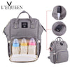 Lequeen USB Diaper Bags Large Nappy Bag Upgrade Fashion Travel Backpack Waterproof Maternity Bag Mummy Bags with 2 pcs Hook