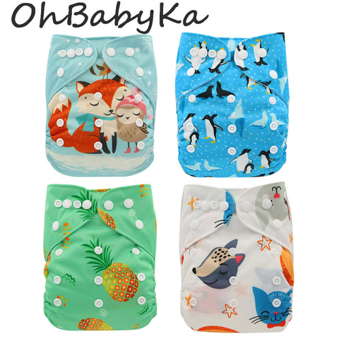 Washable Diapers Couches Lavables  2016 Baby Diaper Cover Wrap Cartoon Print Baby Nappy Changing Reusable Baby Cloth Diapers